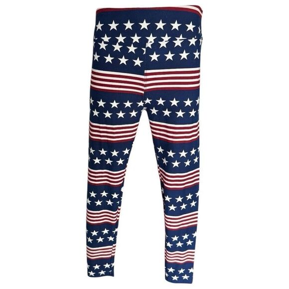 Womens LuLaRoe 4th of July Statue of Liberty Print Rare HTF Leggings One Size OS - Picture 1 of 1